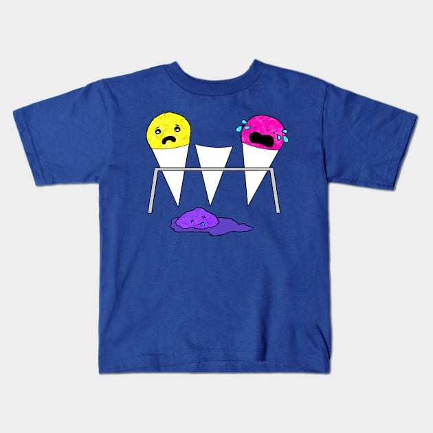 Snow cone Tragedy Kids T-Shirt by TheBlueNinja